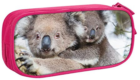 FLYIFE Koala Bear Große Federtasche mit 2 Fächern, Federmäppchen, Stifteetui, Tasche, Organizer für Mädchen, Jungen, Studenten, Schule, Büro, College, rose, Einheitsgröße, Schulranzen