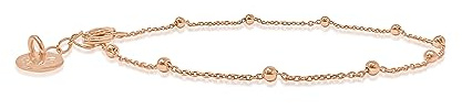 Mary & Jules Armband Damen azs 925 Silber, Kugelarmband, feine, goldene Armkette für Damen, aus recyceltem Silber, Länge 17 bis 19 cm, für Frauen & Mädchen