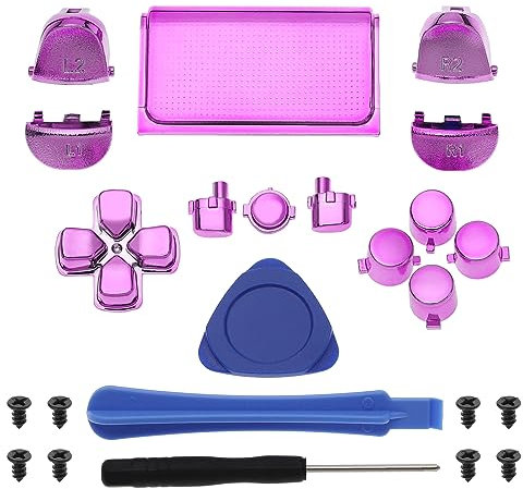 SG Store 24-teiliges Komplettes Tasten Reparaturset Tasten Knöpfe Kompatibel mit PS4 Pro 040 Controller Dpad R1 L1 R2 L2 Auslöser Touchpad-Aktion Home-Tasten Werkzeugen, Rosa [Video Game]
