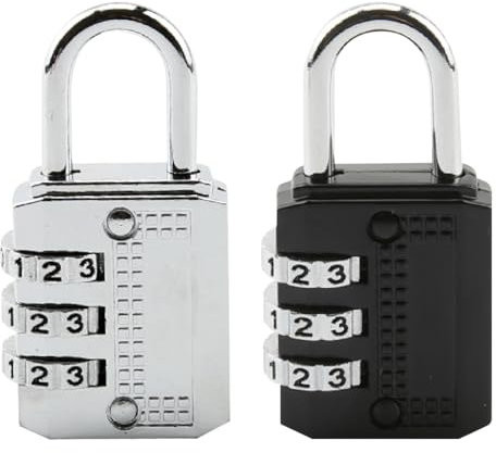 Tadipri 2 Pezzi Lucchetto Combinazione a 3 Cifre, Lucchetti Armadietto di Zinco Impermeabile, Lucchetto Palestra Armadietto con Regolabile Individualmente, Codice Serrature per Armadietto, Garage