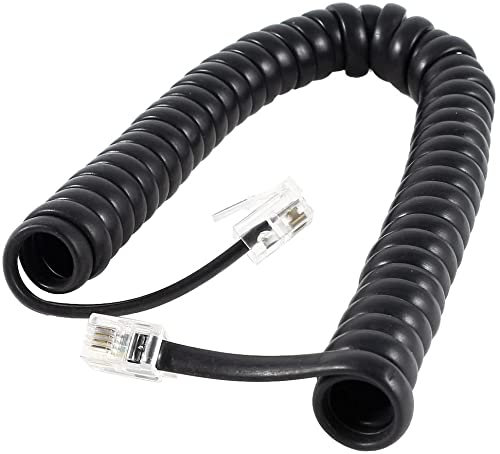 XYWHPGV Connettore RJ9 4P4C Cavo telefonico arrotolato 2M 6.5Ft lungo (c7753 202c4 f7a88 3972f bed25 348b4