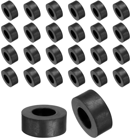 QUARKZMAN 48 piezas Espaciadores de Goma 20mm OD 10mm ID 8mm de Altura Espaciador Redondo Antivibración Arandelas de Goma Gruesas para Accesorios de Hogar y Coche