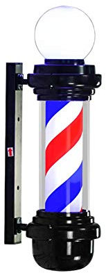 Poste de barbero Tradicional LEDBarber Pole, Bola iluminadora Iluminación de barbero Tiras giratorias Brillantes y giratorias, para peluquerías y barberías, Dimensiones: 68 cm