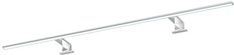 kalb | Spectraline LED Badezimmerleuchte 120cm IP44 Spiegelleuchte 18W feuchtraumgeeignet 230V direkt anschließbar 3-in-1 Montage für Spiegel Spiegelschrank Wandmontage (Chrom - warmweiß)