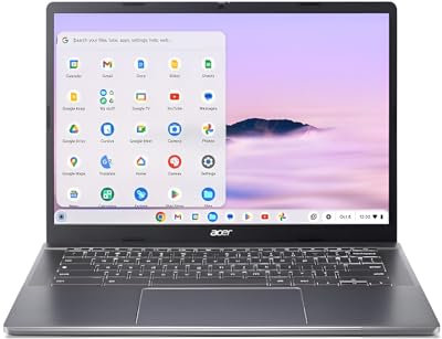 Acer Chromebook Plus 514 - Ordenador Portátil de Google 14'' FullHD (AMD Ryzen 3 7320C, 8GB RAM, 256GB SSD, ChromeOS) Gris, QWERTY + 1 año de Google AI Pro con Gemini Pro y 2TB de Almacenamiento