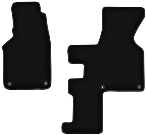 Wielganizator Velours Vorne Fußmatten passend für Volkswagen Transporter T4 (1993-2001) | Qualität: Basic - Genaue Passform, rutschfeste Untregrund 2-teilig - Schwarz