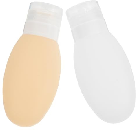 Homoyoyo Botellas de Viaje de Silicona de 100ml Ventosa, Dispensadoras a Prueba de Fugas, Fáciles de Limpiar, Pack de 2 para Líquidos y Artículos de Tocador en Viajes