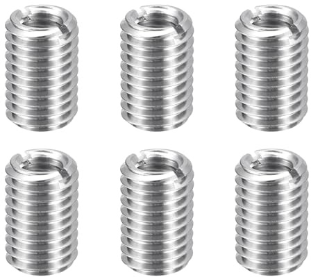 QUARKZMAN 6 st gängreparationsinsatser M12 x 1,75 hane till M8 x 1,25 hona längd 18 mm metriska reduceringsmuttrar i rostfritt stål självgängande uttag