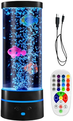 Generico Lampada a Bolle - Luce Sensoriale Rilassante Per Acquario - Lampada a Tubo per Acquario Finto con Torre a Bolle,per Bambini Adulti Soggiorno Credenza Asilo Ufficio Compleanno Natale