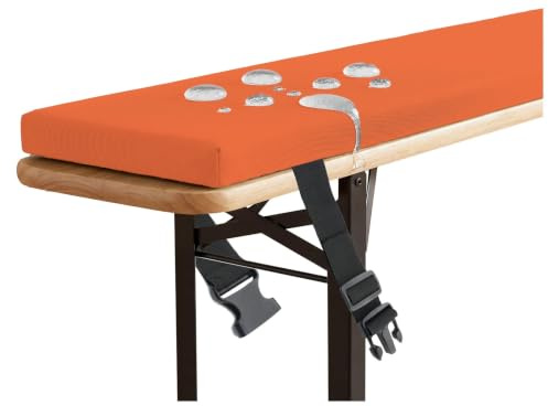 Miecoae Bierzeltgarnitur Auflagen für 110 cm 120 130 140 150 220 Sitzkissen für Schaukelstuhl Outdoor, Bankauflage Gartenkissen, Wasserfest 80%, 5cm Dick, Nach Maß(Orange,220x40 cm 87x16 in)