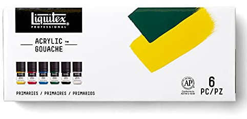 Liquitex Professional Set De Gouache Acrilico, 6 piezas, Primarios, 22 Ml, 132