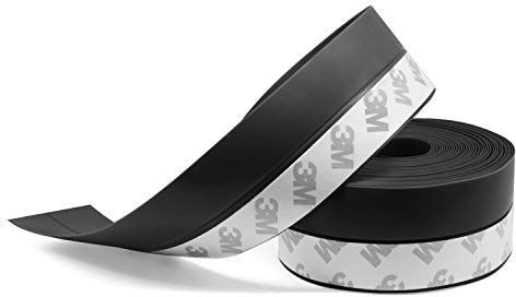 TAROSE Weather Stripping, Silicone Door Seal Strip Door, 16 Feet Long Black (Width 25mm)