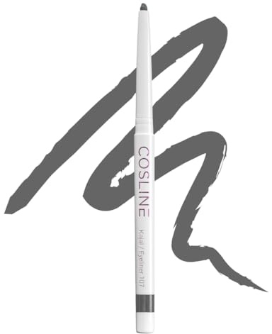 COSLINE Kajal Eyeliner Grau 107, Wasserfest, Cremig, Stark pigmentiert