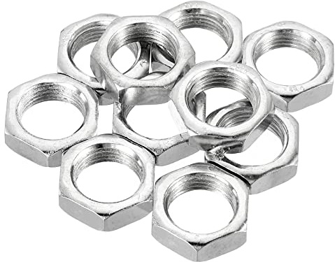 PATIKIL M18 x 1.5 Steel Hex Nuts, 10 Pack Metric Thread Zinc Plated Finished Hardware Nuts Screw Bolt Fasteners 8mm Height