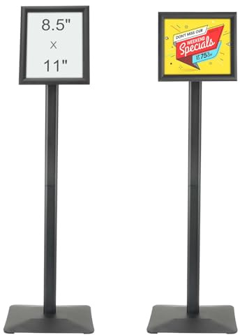 VEVOR Supporto per Insegne su Piedistallo, Supporto per Poster Regolabile da 279x216 mm, Piedistallo Porta Insegne in Alluminio PVC da Pavimento per Eventi Matrimonio Festa Conferenza Interno Esterno