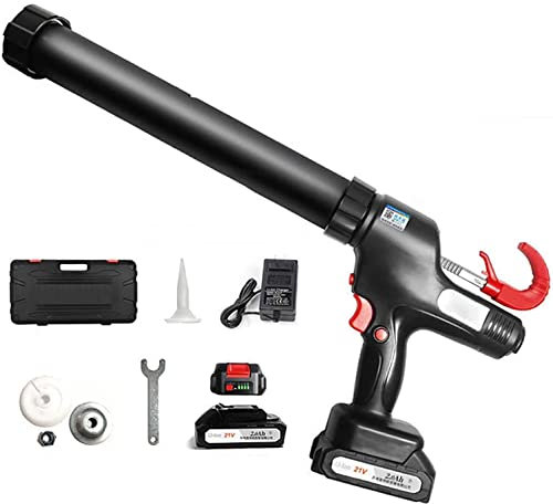 Electric Sausage Caulking Gun Kit, 21 V Cordless Silicone Automatic Adhesive Gun, 300-600 Ml, with Digital Display Batteries, 8000 N Barrel Type Sealant