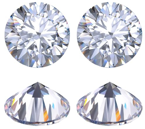 Beebeecraft 1 Box Mit 50 Stück Kubischen Zirkonia Cabochons Weiß AAA Rund 8 mm Diamant Kleiner Loser CZ Stein Synthetischer Edelstein Für Die DIY Schmuckherstellung