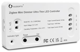 LIGHTEU®, GLEDOPTO Zigbee Ultra Slim LED-styrenhet Pro Alexa Voice/APP-hub/fjärrkontroll DC5-24V, GL-C-009P (mini)
