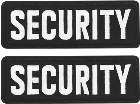 QUARKZMAN 2 st SECURITY Ögla Krok och Ögla Patch SECURITY Broderade Tygmärken Säker Väst Patch Jackor Kläder Ryggsäckar Hatt Svart