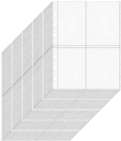 50PCS Pochettes Plastiques Perforées A5 Pour Classeur, 4 Poches Transparentes, Protège Carte et Photo, Pour Cartes Photo A5, Cartes, Pochette Photo