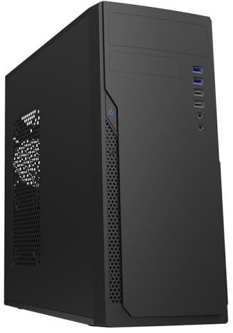 CiT Classic Office PC Case ATX, Computer Case with 500W PSU, Black