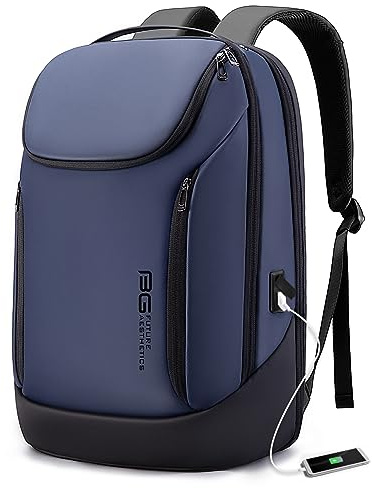 BANGE Sac à dos professionnel intelligent étanche pour ordinateur portable de 15,6 avec port de charge USB, sac à dos de voyage durable