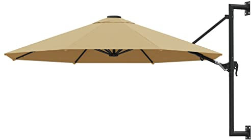 Home & Garden - Wall-Mounted Parasol with Metal Pole 300 cm size Taupe
