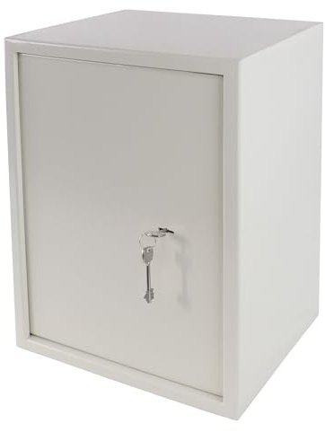 CEEDIR Tresor Safe Möbeltresor mit Doppelbartschloss 35x31x50cm Geldschrank Wandtresor Wandsafe Beige für Büro Geschäften Bars-XL