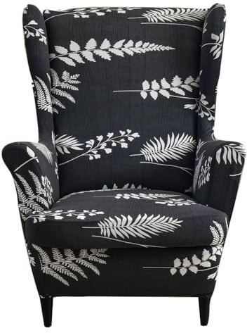 EBETA Ohrensesselberzug 2-Teilig Sesselüberwürfe Sesselhussen, Elastisch Sofa Armlehnenbezüge Schonbezug Hussen für Lesesessel, Relaxsessel mit Sitzbezug (Nachtschatten)