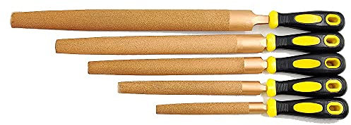 ZPECIAL Handwerkzeug-Sets, 5-teiliges Nadelfeilen-Werkzeug-Set, Kohlenstoffstahl-Metallfeilen-Set, Werkzeuge, Holzfeilen-Set for Holzarbeiten, Metallmodell/flach (Color : Half-Round)
