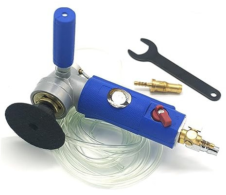 Nasspolierer, Professioneller wassergespeister Typ 3 4 Zoll pneumatischer Luft-Wasserschleifer, Luft-Nassschleifer-Poliermaschine, freie Geschwindigkeit: 0-4300 U/min(Red 3 inch)