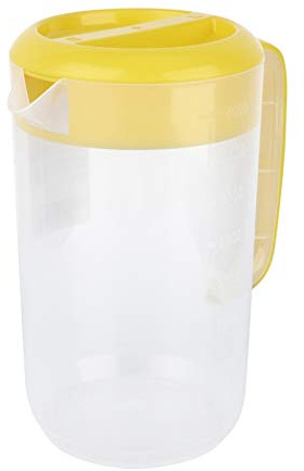 Cabilock Pichet à Boissons en Plastique Pp de 4000ml avec Couvercle et Échelle, Grosse Capacité pour Eau Froide, pour Café ou Magasin de Thé Lait