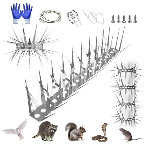 Marderabwehr Fallrohr Marderschutz Mader Waschbär Abwehr, Vertreiben Vögeln | Tauben- und Katzenabwehr für Dachrinne,Dachboden,Balkon,Garten,Baum & Haus,Verschlungene Spikes – bester Schutz,kürzbar(1M)