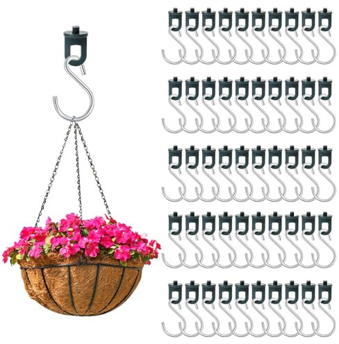 LUMOOM 50 clip per serra + 50 ganci a S, ganci per serra, robusti accessori per serra, per serra e paradiso (verde scuro)