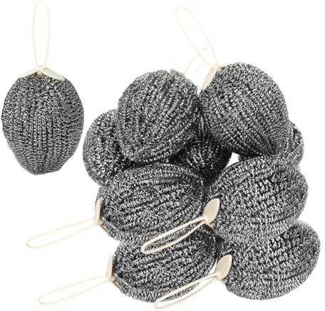 Steel Cleaner Pads - 10 Pieces Steel Wool Washing Sponges | Household Cleaning Tools for Pots Pans Oven Grill Stove Sink
