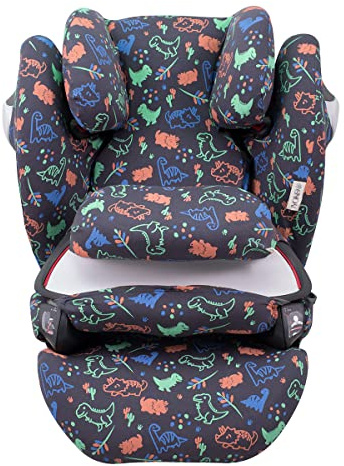 JYOKO Kids Funda de algodón para Silla de Coche Compatible con Cybex Pallas M - S Fix y Pallas B - Fix (Happy Dino)