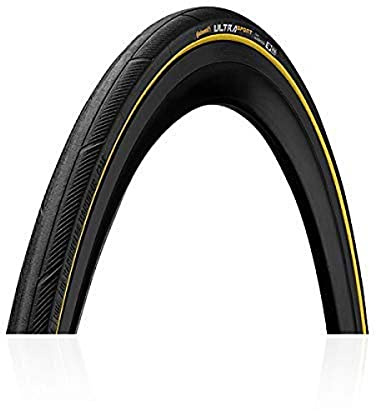 Continental Ultra Sport III Fahrradreifen, faltbar, PureGrip, 700 x 23, Schwarz/Gelb