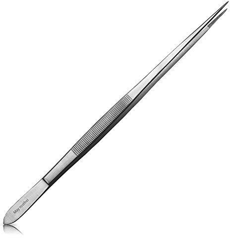 May – matlagningspincett med fin spets – 25 cm lång – kökspincett – grillpincett – grilltång – rostfritt stål pincett