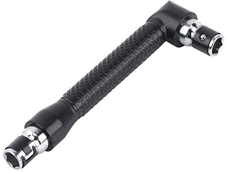Llave de tubo en forma de L Llave de tubo hexagonal de 1/4 pulgadas Mango de doble cabeza para puntas de destornillador Herramienta de mano