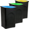 Deuba 3X Cubos de Basura con Tapa abatible 50L Cada uno Sistema de Reciclaje para Papel Vidrio plástico 56x37x39cm