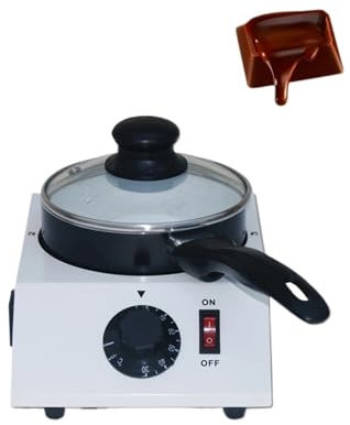 SOFTTO Máquina de fusión Mini máquina eléctrica for derretir Queso y Chocolate, 40W, Olla Antiadherente de cerámica, Cilindro de Templado, sartén (1 crisol) Fuentes de Chocolate