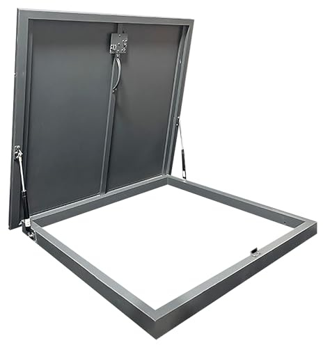 LYMGRZ Puits de lumière en Alliage d'aluminium pour toits, fenêtres de Remplacement pour Maisons, patios, puits de lumière étanches, Regard d'accès pour toits, greniers, patios, sous-sols (Gris, l