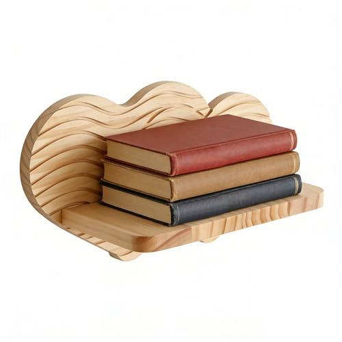 Ratpzou Estanterías Flotantes para Pared - Organizador de Almacenamiento para Rincón | Estantes de Madera Decoración Boho | para Libros Macetas Fotos en Dormitorio Baño Cocina y Oficina