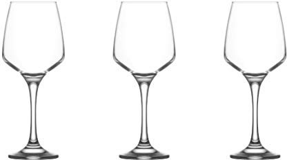Lav Red Wine Glasses Contemporary Drinking Glass Set, 400ml - Box of 3