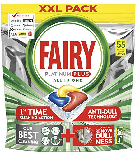 Fairy Platinum Plus Spülmaschinentabs Zitrone, 55 Kapseln, 950 g, 3 Stück
