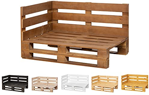 Chaise Longue Sofa Palets geschliffen und gebürstet Innen/Außen Neuer Palettensessel/Sofa für Patio (120 cm x 60 cm, Walnussbraun)
