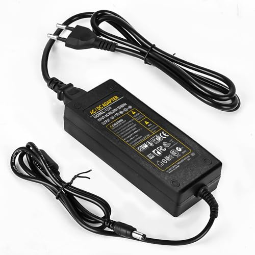 Adattatore di alimentazione 12 V 10 A, AC 110 – 240 V fino a DC 12 V 10 A 120 W, trasformatore di tensione 5,5 mm x 2,5/2,1 mm, alimentatore di rete per strisce LED, router, altoparlante