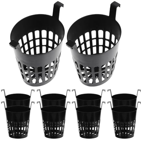 POPETPOP Hanging Garden Planting Basket with Hook 10 Pack Plastic Mesh Planters 3.94 X 3.62 X 2.56 Inch for Indoor Outdoor Plant Hangers Breathable Lightweight