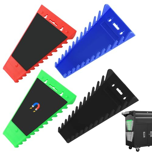 Faankiton Magnetic Wrench Organizer 4PCS, Wrench Holder Tray 48-Slots