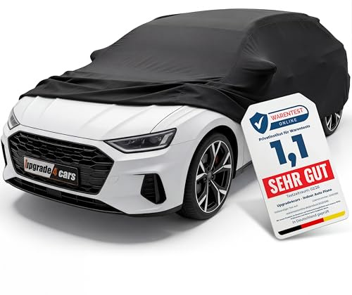 Upgrade4cars Funda Coche Interior Elastica | Cubierta Elástica de Tela para Auto en Negro | Tamaño Turismos - L (455-480 cm)